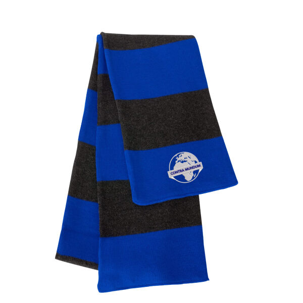 Sportsman Rugby Striped Knit Scarf - Embroidered Logo Thumbnail