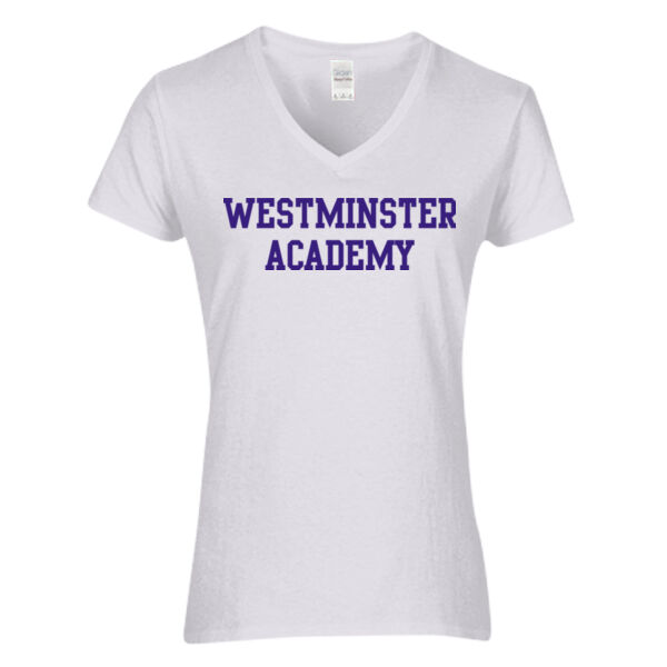 Gildan - Heavy Cotton Womens V-Neck T-Shirt - Printed Logo Thumbnail